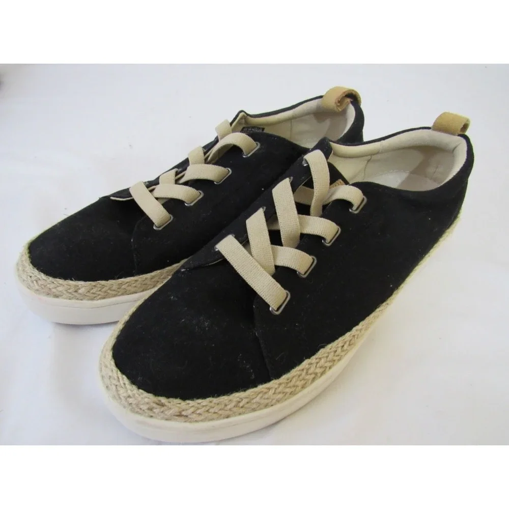 Spenco Women's Malibu Sneaker Black Espadrille Shoe Comfort Causal Size 10B